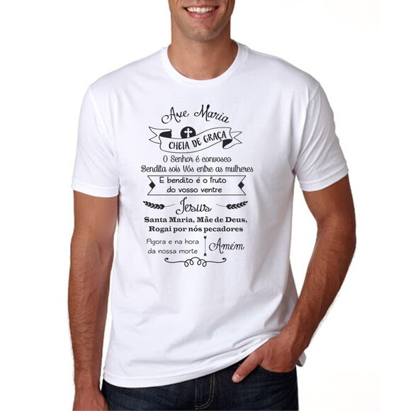 Camiseta Camisa Blusa Roupas Unissex Oração Ave Maria