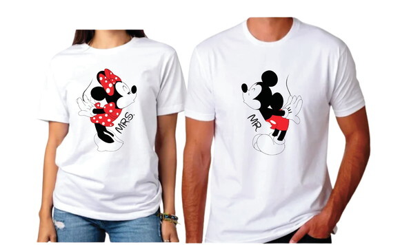 Camiseta Camisa para Casal Dia dos Namorados Mickey e Minnie