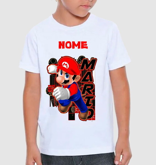 Camiseta Camiseta Infantilsuper Mario Colocamos Nome