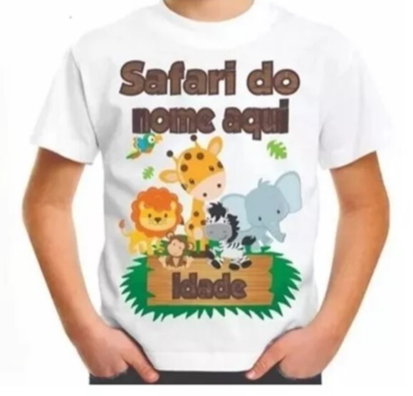 CAMISETA CUSTOMIZADA TEMA SAFARI