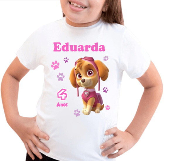 Camiseta Infantil Aniversario Patraulha Canina Skay