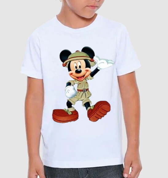 Camiseta Infantil Aniversario Tema Mickey Safari