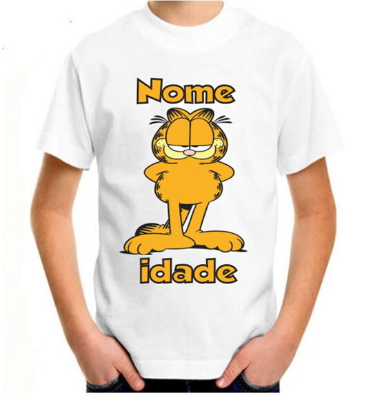 Camiseta Infantil Com Nome E Idade Para Festa