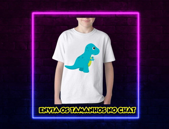 Camiseta Infantil Dinossauro Promoção