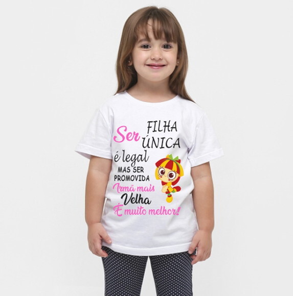 camiseta infantil emilia promovida irmã mais velha