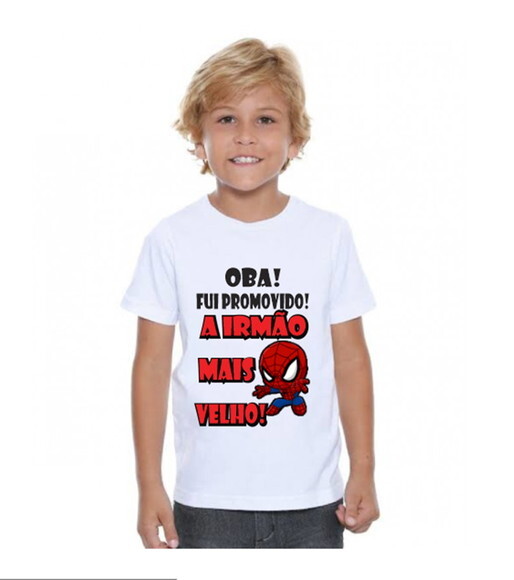 Camiseta Infantil Fui Promovido Irmao Mais Velho