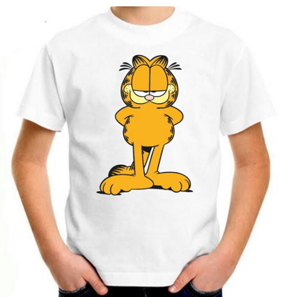 Camiseta Infantil Garfield Colocamos Nome e Idade