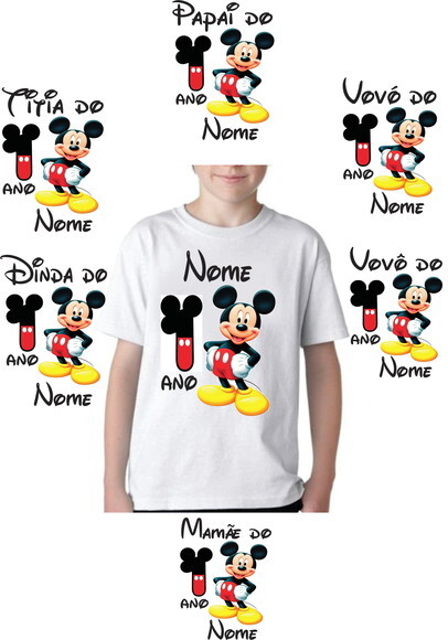 Camiseta Infantil Mickey Colocamos Nome