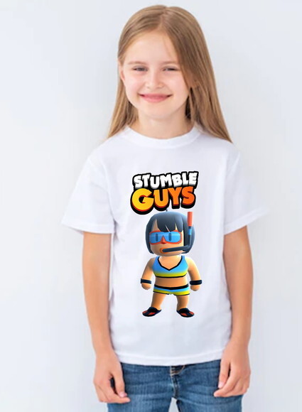 Camiseta Infantil para Menina Stumble Guys Mergulhadora