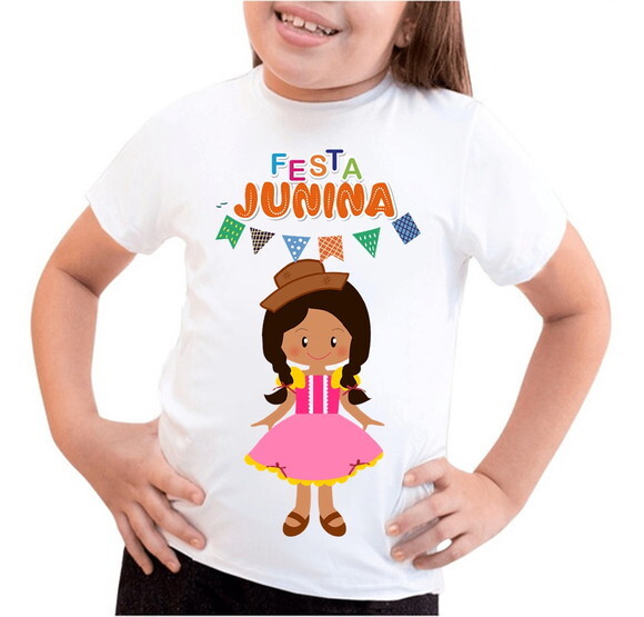 Camiseta Infantil para Meninas Festa Junina