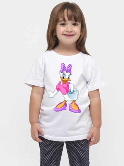 Camiseta Infantil Para Meninas Tema Margarida