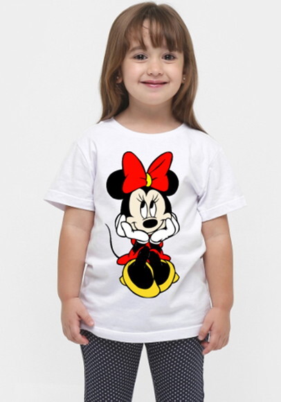 CAMISETA INFANTIL PARA MENINAS TEMA MINNIE