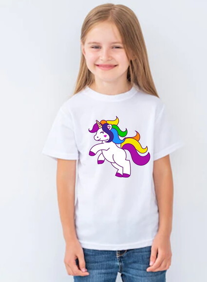 Camiseta Infantil para Meninas Unicornio