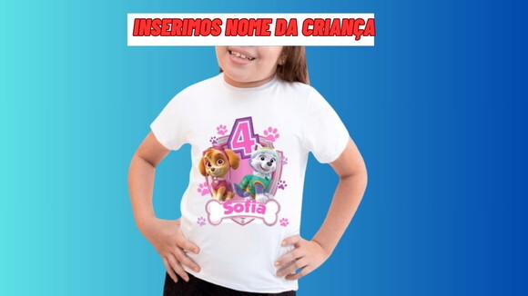 Camiseta Infantil Patrulha Canina Skay Everest