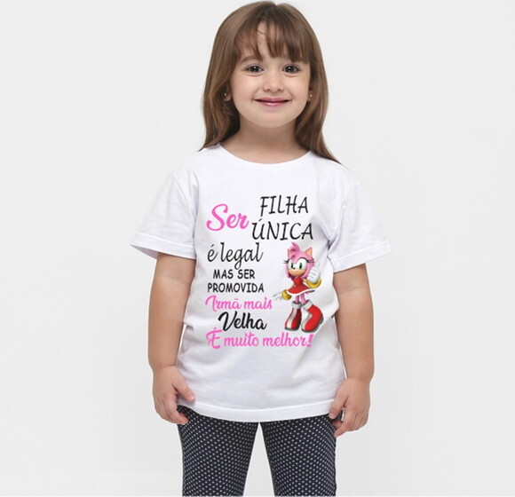 Camiseta Infantil Promovida Irmã Mais Velha Promoção