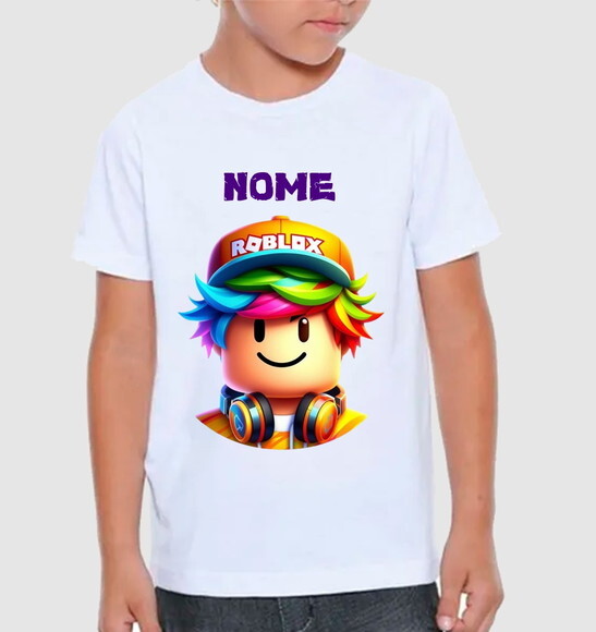 Camiseta Infantil Roblox com Nome da Criança