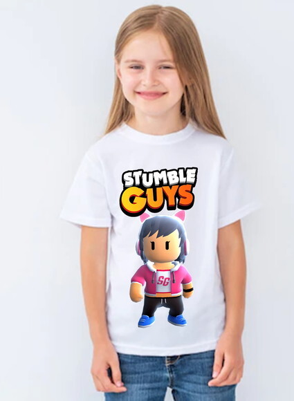 Camiseta Infantil Stumble Guys para Meninas