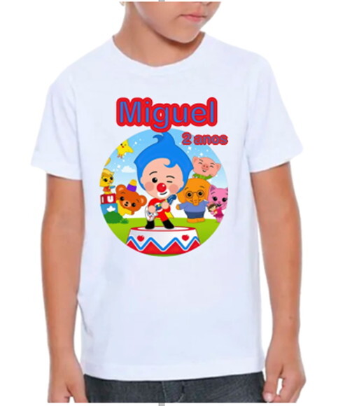 Camiseta Infantil Tema Palhaço Plim Plim