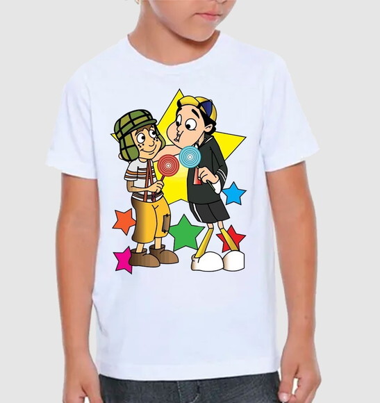 Camiseta Infantil Turma do Chaves e Kiko