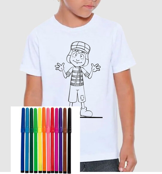 Camiseta para Colorir Chaves