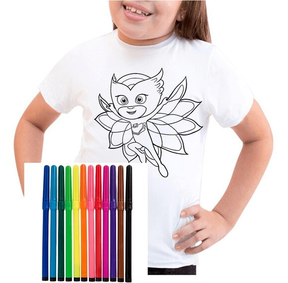 Camiseta para Colorir Corujita