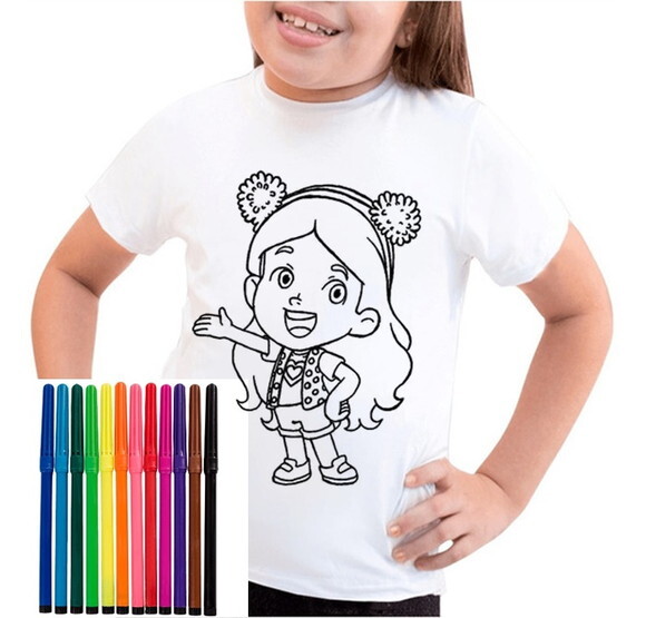 Camiseta para Colorir Infantil Maria Clara