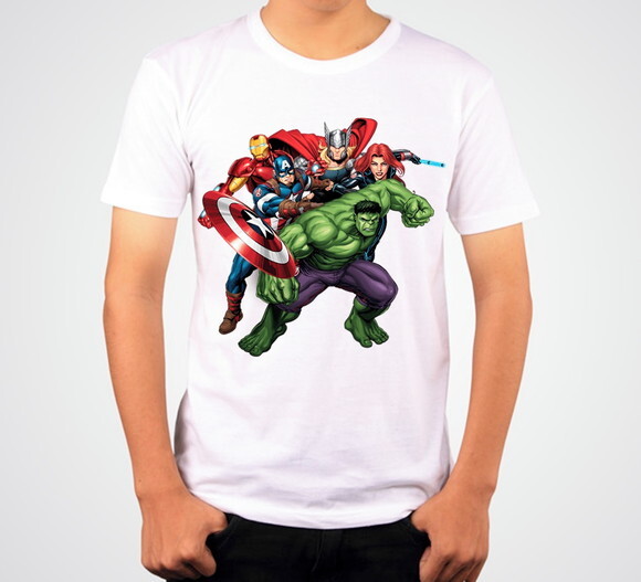 CAMISETA PARA MENINOS ANIVERSARIO TEMA OS VINGADORES