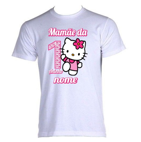 Camiseta Personalizada Hello Kitty Para Festa Infantil