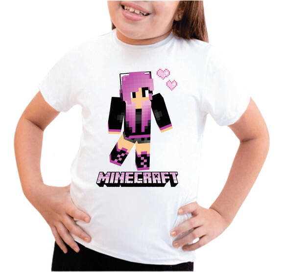 Camiseta Personalizada Infantil e Juvenil Minecraft