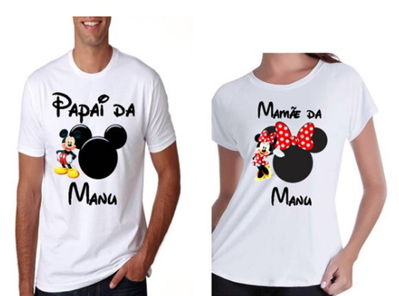 camiseta personalizada mickey minnie papai e mamãe
