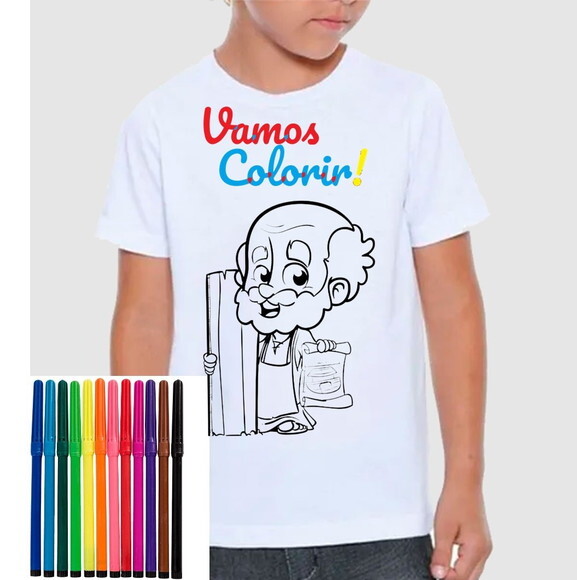 Camiseta Personalizada para Colorir Noé