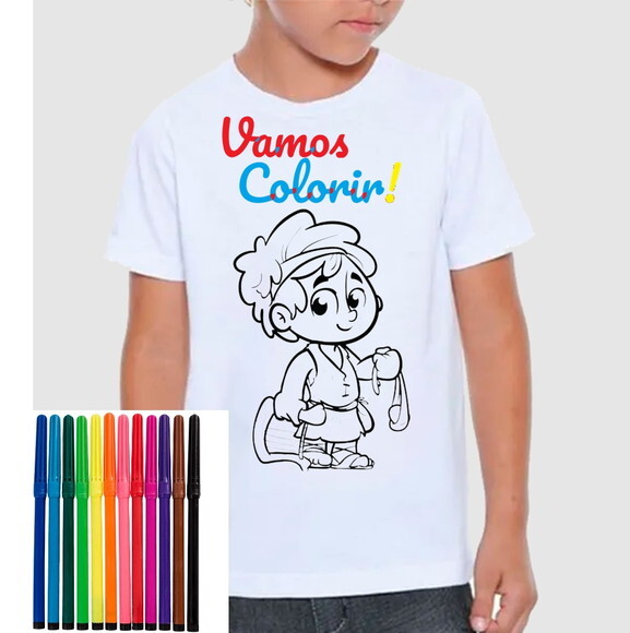 Camiseta Personalizada para Colorir Rei Davi