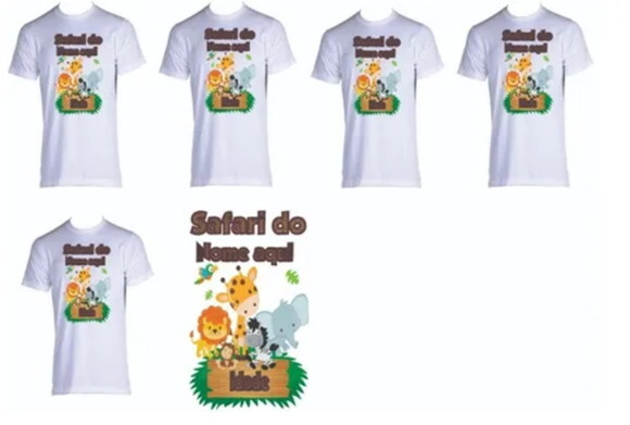 Fazemos Conjunto de Camiseta Aniversario Festa Tema Safari