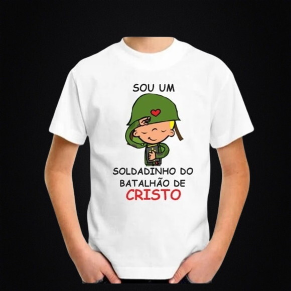 Kit 10 Camiseta Infantil Soldadinho de Cristo