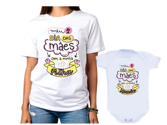 Kit 2 Blusas para Dia das Maes Mãe e Filha Personalizados
