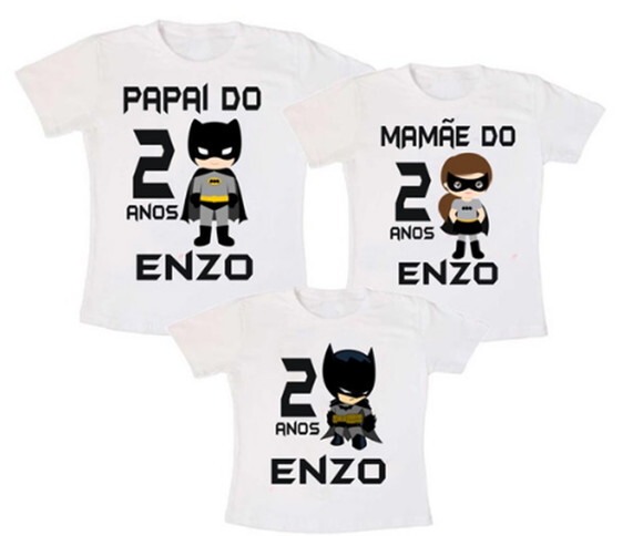 Kit 3 Batman Camiseta Para Familia