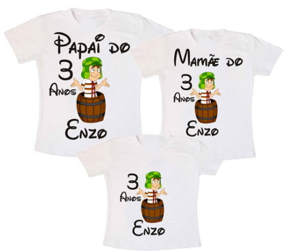 Kit 3 Camiseta Aniversário Chaves