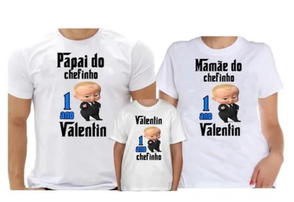 kit 3 camiseta poderoso chefinho fazemos para familia