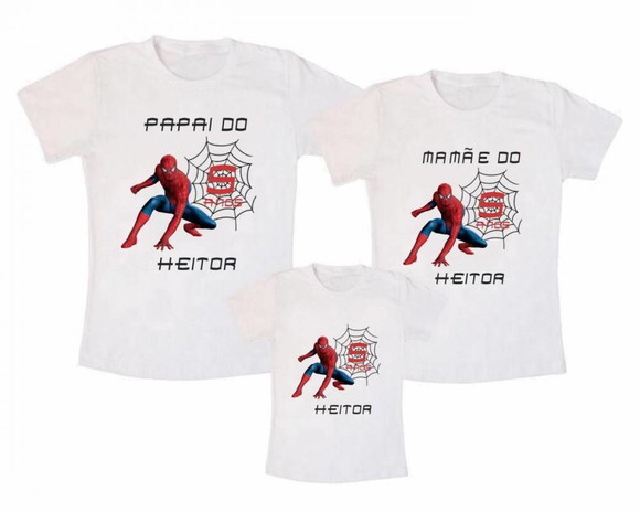 Kit 3 Camisetas Personalizadas Homem Aranha