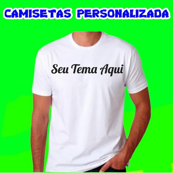 Kit 5 Camiseta Brancas Personalizadas Estampa Somente Frente