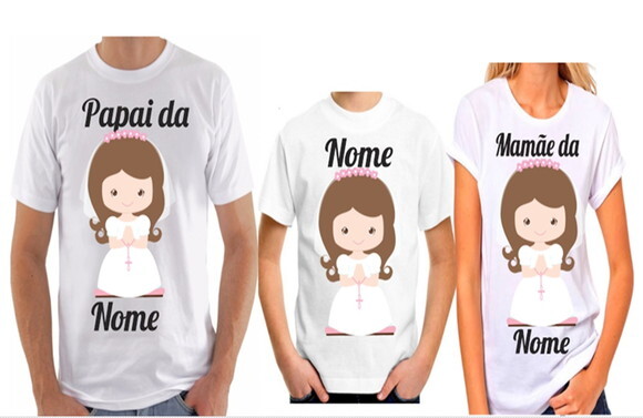 kit camiseta pai mae filha promoção