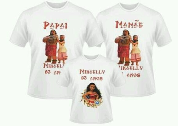 Kit Camiseta Moana e Maui
