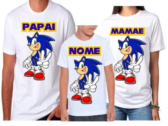 Kit Camiseta para Familia Sonic