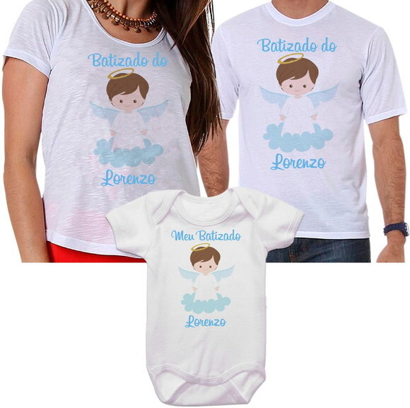 kit Camiseta personalizada batizado