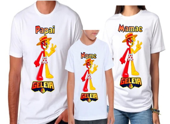 Kit Familia Camisetas Personalizada Geleia