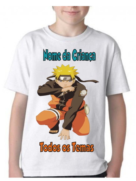 Naruto Camisetas Personalizada Infantil com Nome da Criança