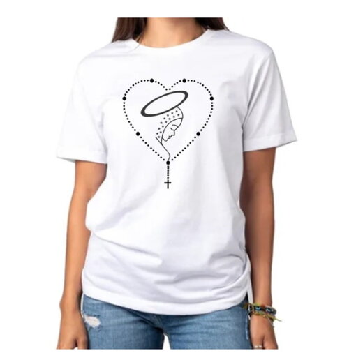 Blusa Católica Religião Nossa Senhora Terço