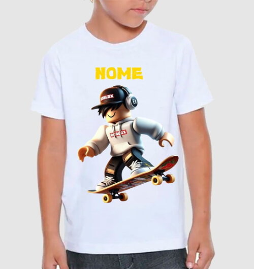Blusa Camiseta Infantil Roblox Colocamos Nome da Criança