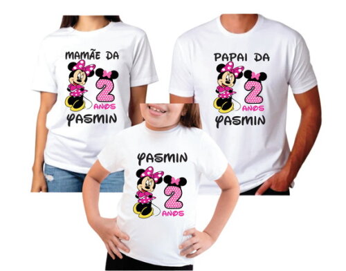 Camisa Camiseta Personalizada Minnie Rosa