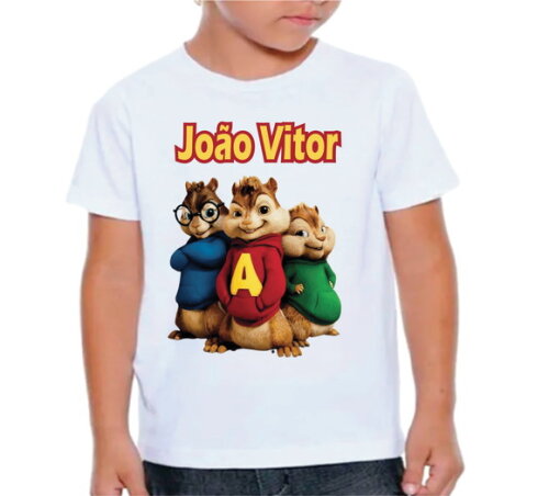 Camisa Infantil Alvim e os Esquilos com Nome
